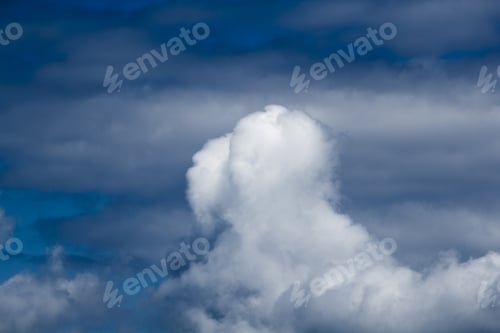 Preview: Beautiful, Fluffy, White And Grey Clouds And Blue Sky