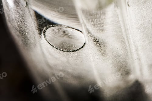 Preview: Black And White Abstract Underwater Composition With Bubbles, Tubes, Lines And Light