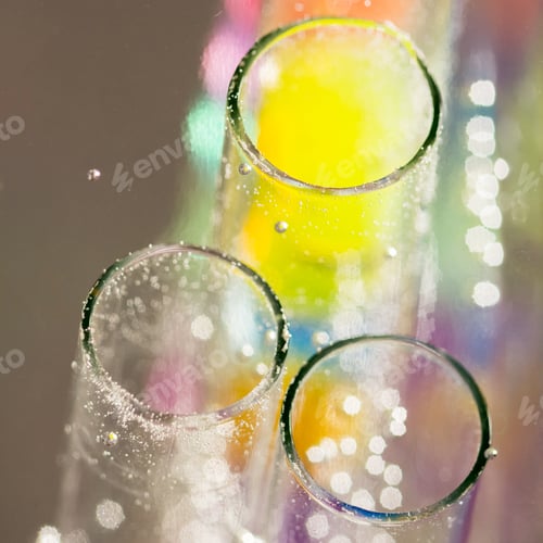 Preview: Abstract Composition With Underwater Tubes With Colorful Jelly Balls Inside And Bubbles