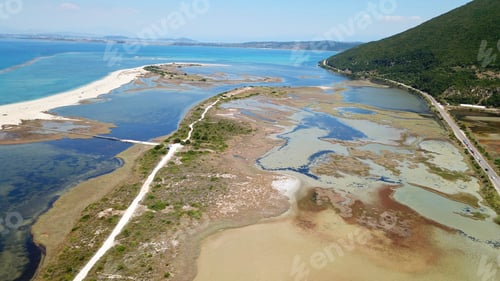 Preview: Aerial Drone Bird'S Eye View Photo Of Tropical And Exotic Coral Reef Forming An Atoll Archipelago