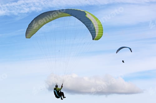 Preview: Paraglider Flying Wing In A Blue Sky