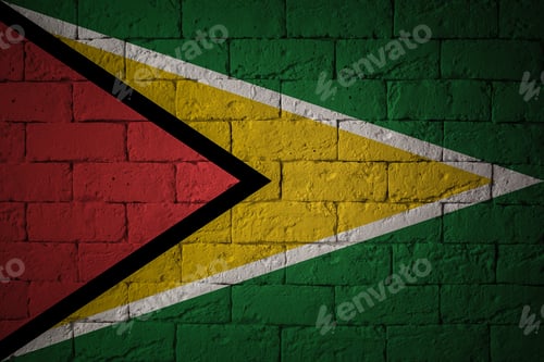 Preview: Flag With Original Proportions. Closeup Of Grunge Flag Of Guyana