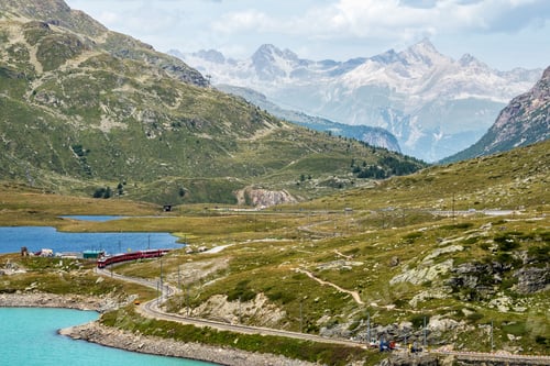 Preview: Mountain Landscape Of The Bernina Mountain Range In Switzerland