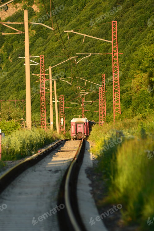 Preview: Sunny Landscape With Railroad Tracks