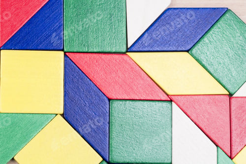 Preview: Colorful Wooden Pieces For Tangram Technique