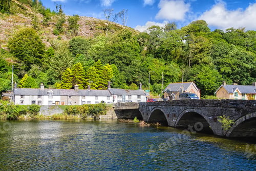Preview: Bridge Over A River In Snowdonia National Park, Wales, United Kingdom