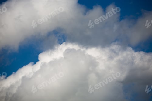 Preview: Beautiful, Fluffy, White And Grey Clouds And Blue Sky