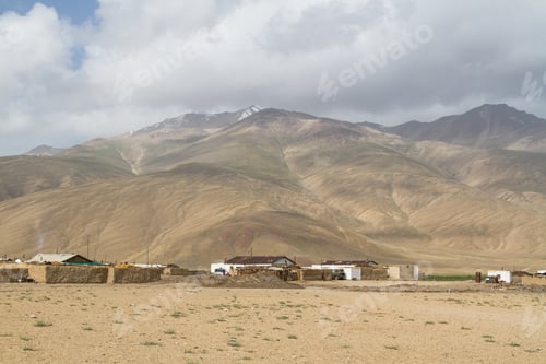 Preview: Small Settlement In Bolonkul Village, Pamir, Tajikistan, Central Asia. Bolonkul Is The Coldest