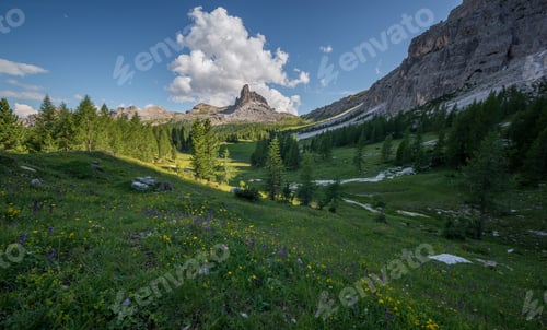 Preview: Lake Federa In The Italian Dolomites Mountain Landscape