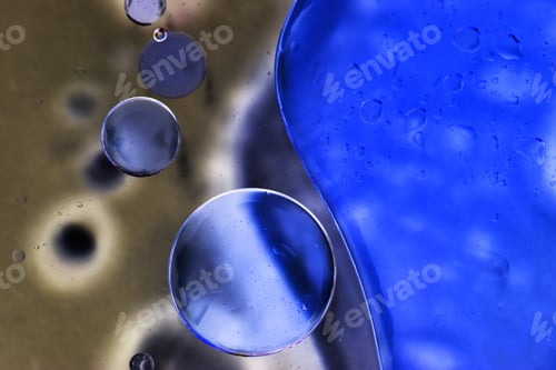 Preview: Abstract, Colorful Composition With Oil, Water And Ink