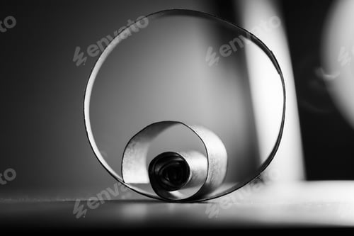 Preview: Black And White Abstract, Background Picture Of A Paper Spiral On Paper Background