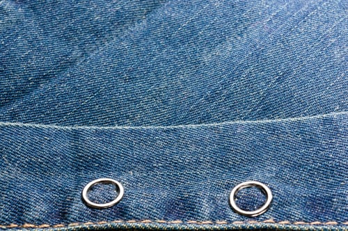 Preview: Clothing Items Blue Stonewashed Faded Jeans Cotton Fabric Texture With Seams, Clasps, Buttons And