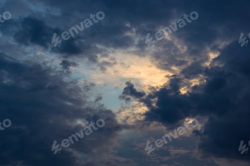 Preview: Landscape With Dramatic Light - Beautiful Golden Sunset With Saturated Sky And Clouds.