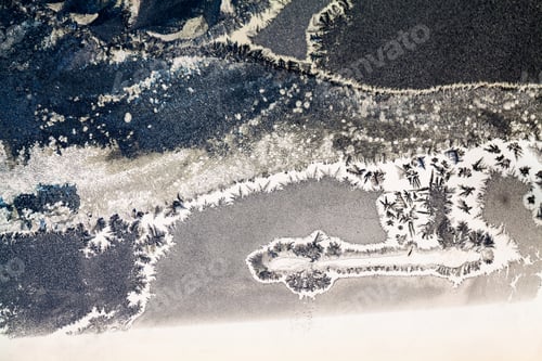 Preview: Ice Flowers On Glass - Texture And Background.