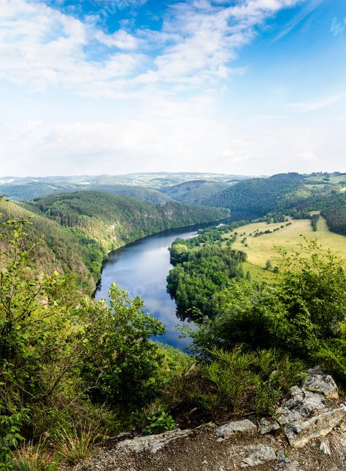 Preview: View Of Vltava River From Solenice Viewpoint, Czech Republic