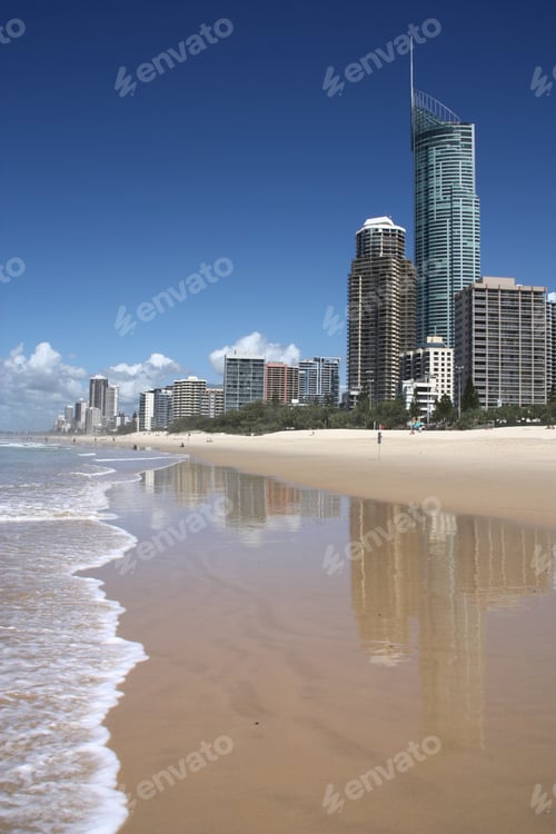 Preview: Waterfront Skyline With Famous Q1 Skyscraper - Surfers Paradise City In Gold Coast Region Of