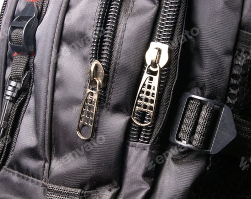 Preview: Closeup Of A Pockets In The Black Backpack