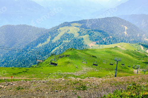 Preview: Alpine Meadows And Mountains In Krasnaya Polyana, Russia. Beautiful View Of Mountains.
