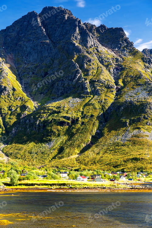 Preview: A Typical Lofoten Bay View. Scene On A Lovely Day With. Lofoten Islands Are Popular Tourist