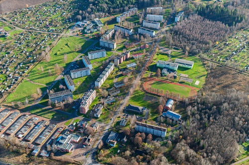 Preview: Aerial View Over The Small Town