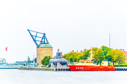 Preview: View Of Naval Boats Anchoring In Copenhagen, Denmark.