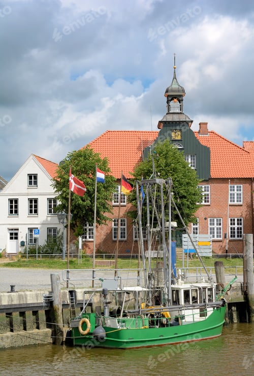 Preview: Toenning On Eiderstedt Peninsula In North Frisia,Schleswig-Holstein,Germany