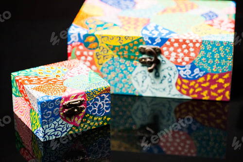 Preview: Painted, Wooden Small Boxes For Multiple Purposes