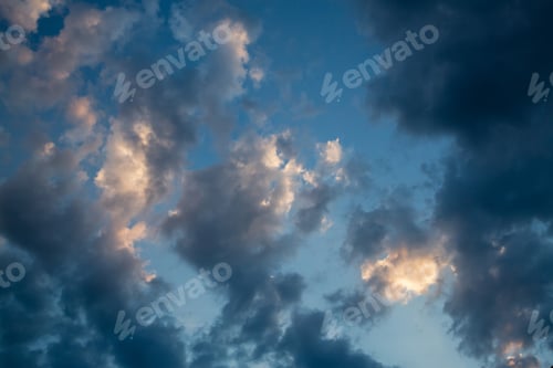 Preview: Dramatic Sky With Clouds. Dark Sky With Cumulus Clouds.