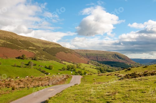 Preview: Country Lane In The Black Mountains Of England.