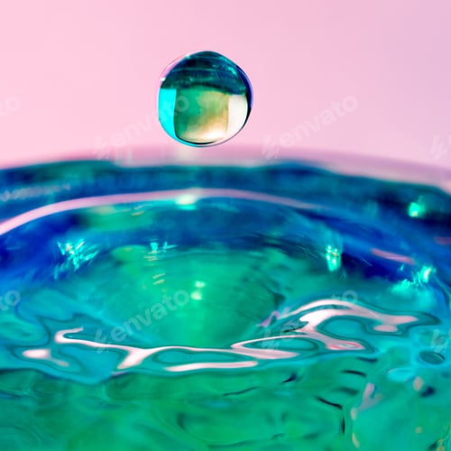 Preview: Colorful, Abstract Composition With Water And Water Drops