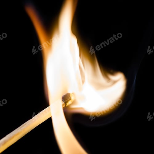 Preview: Used Match And Flame With Black Background