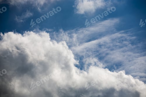 Preview: Beautiful, Fluffy, White And Grey Clouds And Blue Sky