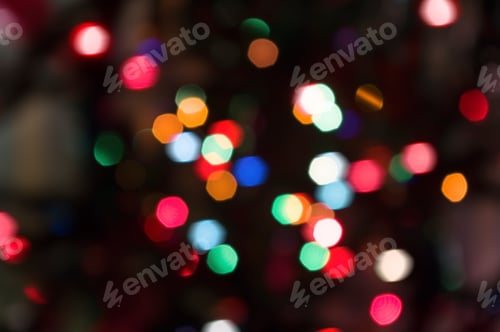 Preview: Abstract Circular Lights Blurred Bokeh Holiday Background Of Christmas Light