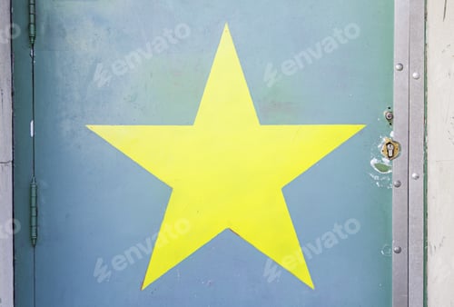 Preview: Star Painted On A Wall, Detail Of A Painting Decoration