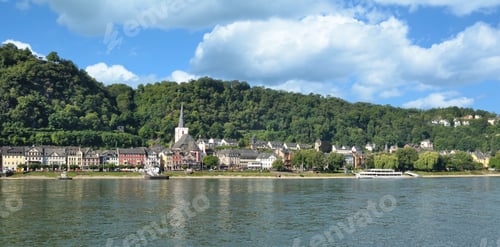 Preview: Panoramic View Of Sankt Goar At Rhine River,Rhineland-Palatinate,Germany