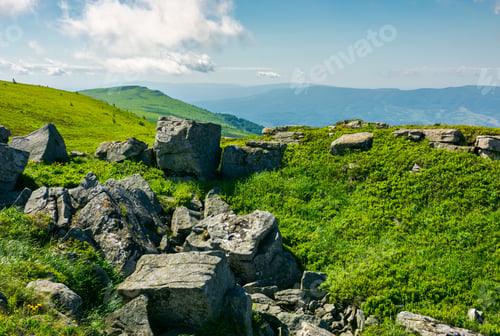 Preview: White Sharp Stones And Boulders On The Hillside On Top Of Carpathian Mountain Range