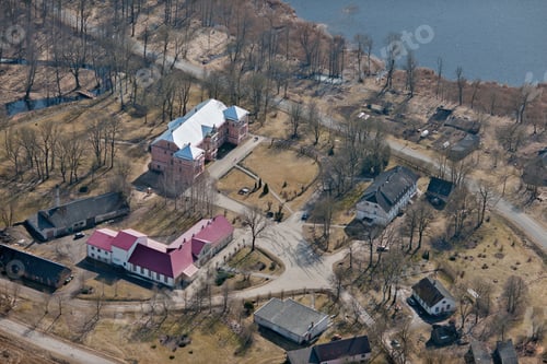 Preview: Aerial View Over The Small Village In Latvia