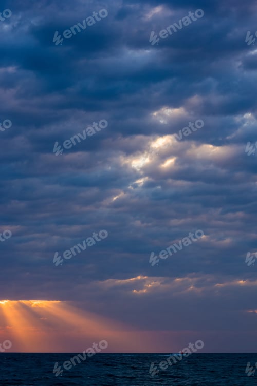 Preview: Amazing Sea Sunset, The Sun, Waves, Clouds