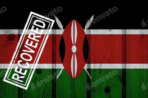 Preview: Flag Of Kenya That Survived Or Recovered From The Infections Of Corona Virus Epidemic Or
