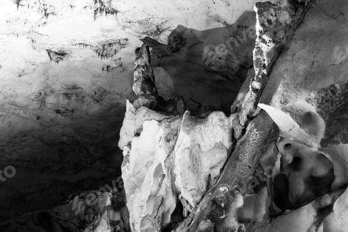 Preview: Scene From The Amazing Bulgarian Cave Magura. Black And White Photography