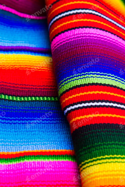 Preview: Mayan Blankets Textile Designs On The Market In Chichicastenango, Guatemala, Central America