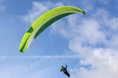 Preview: Paraglider Flying Wing In A Blue Sky