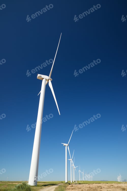 Preview: Windmills For Electric Power Production, Zaragoza Province, Aragon In Spain.