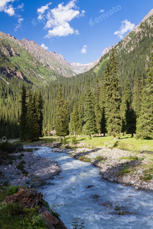 Preview: Alatau Plateau In Tian Shan Mountains, Karakol, Kyrgyzstan, Central Asia