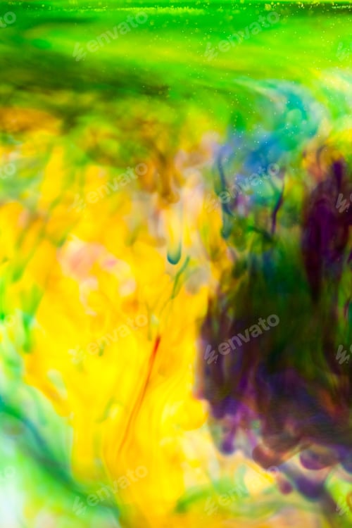 Preview: Abstract Composition With Ink And Small Bubbles. Beautiful Background, Texture And Colors