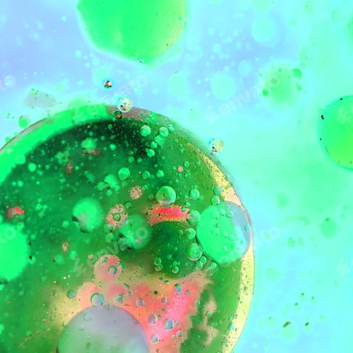 Preview: Abstract, Colorful Composition With Oil, Water And Ink