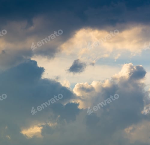 Preview: Landscape With Dramatic Light - Orange Clouds And The Outline Of Trees At Sunset