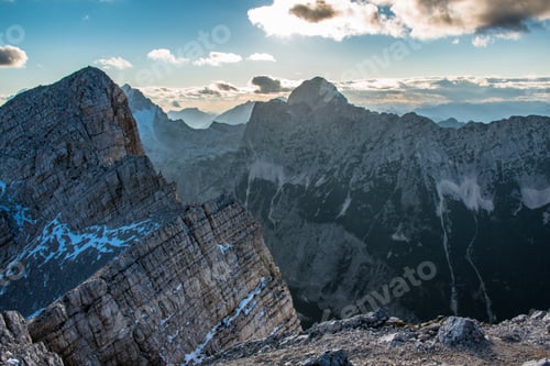 Preview: Beautiful Mountain Panorama Of Julian Alps From Mojstrovka.