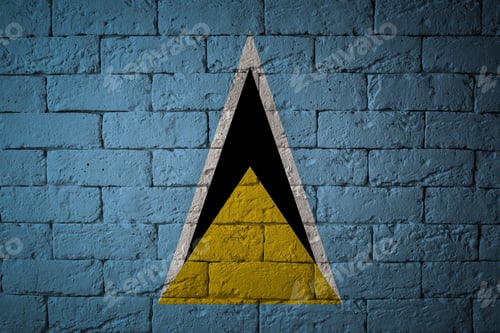 Preview: Flag With Original Proportions. Closeup Of Grunge Flag Of Saint Lucia