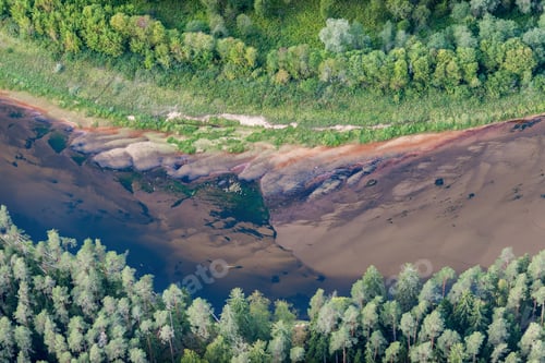 Preview: Aerial Vertical View Over The River